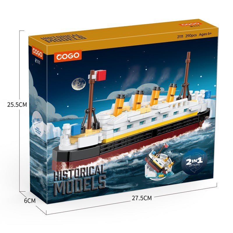 COGO 290PCS Creative Ornamental Boat Building Block Toys