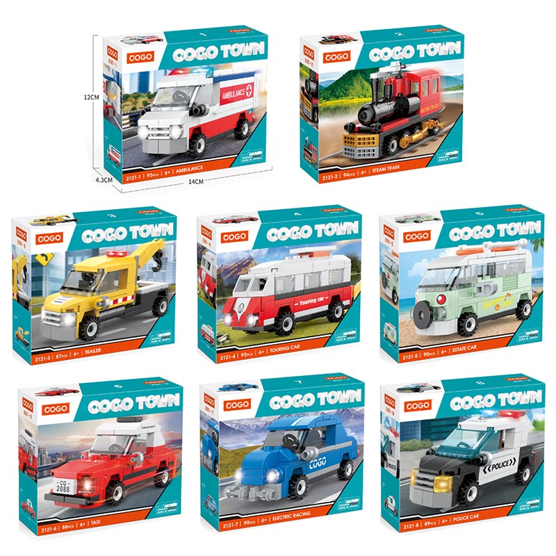 COGO Eight Mini City Car Building Block Toys
