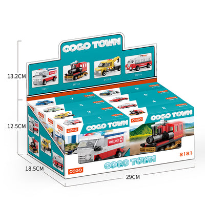 COGO Eight Mini City Car Building Block Toys