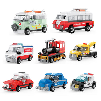 COGO Eight Mini City Car Building Block Toys