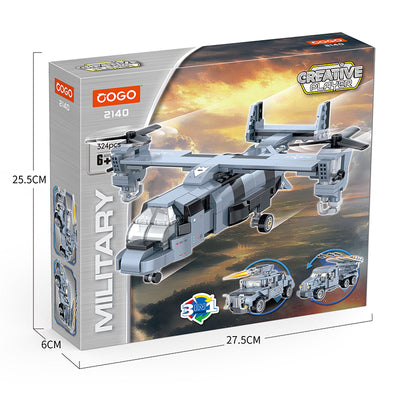 COGO 324PCS Creative Player Transformation Military Series Building Blocks Toys