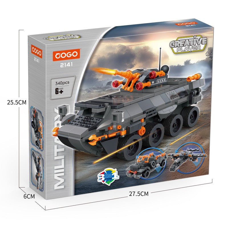 COGO 340PCS Creative Player Transformation Military Series Building Blocks Toys