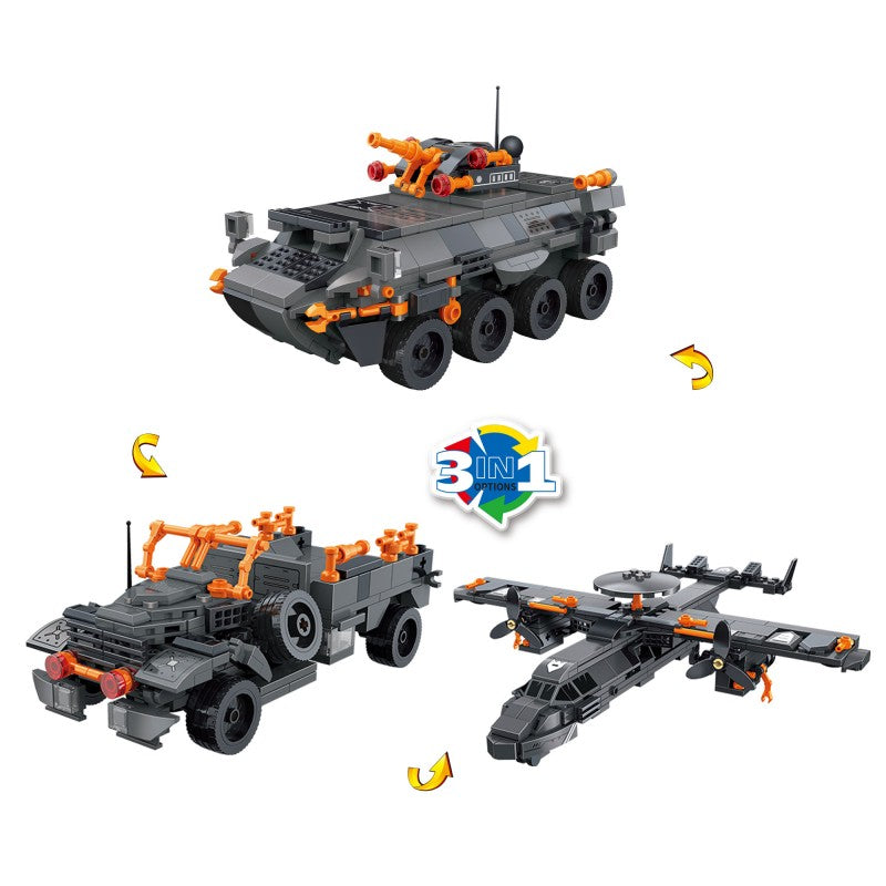 COGO 340PCS Creative Player Transformation Military Series Building Blocks Toys