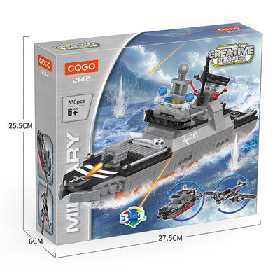 COGO 338PCS Creative Player Transformation Military Series Building Blocks Toys
