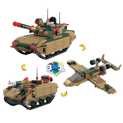 COGO 345PCS Creative Player Transformation Military Series Building Blocks Toys