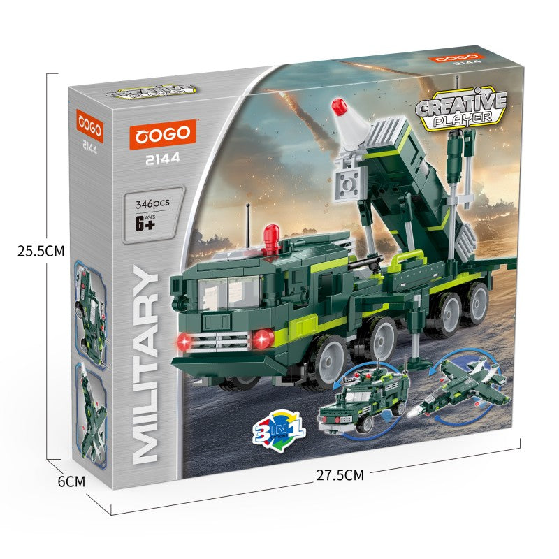 COGO 346PCS Creative Player Transformation Military Series Building Blocks Toys