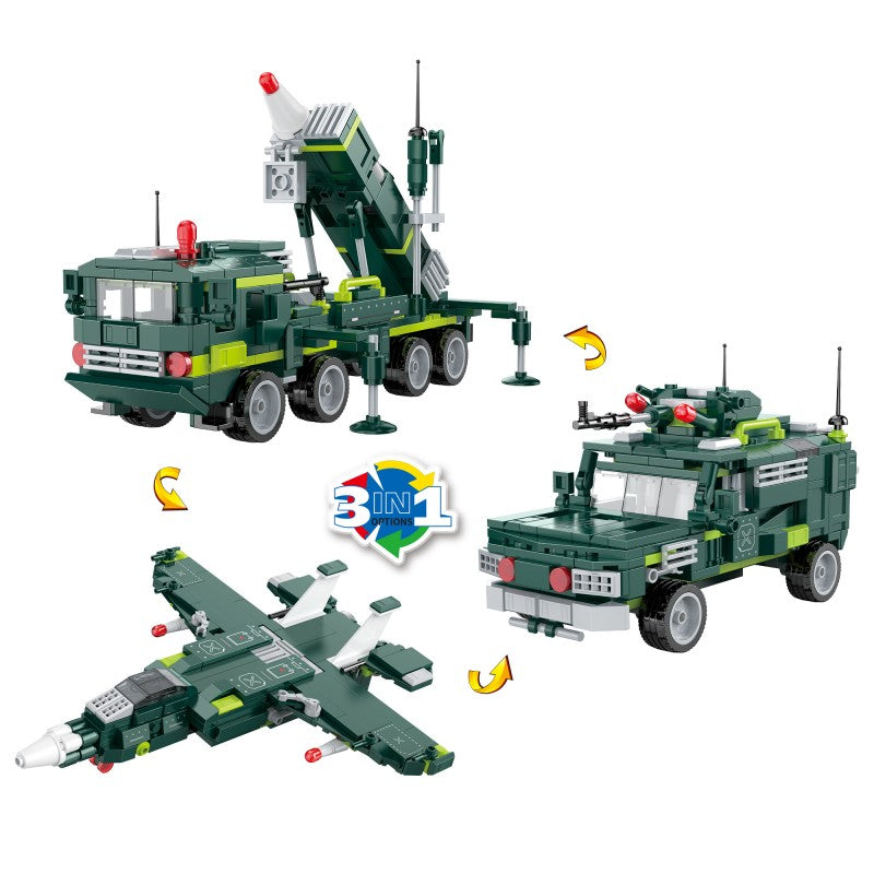 COGO 346PCS Creative Player Transformation Military Series Building Blocks Toys