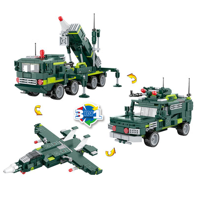 COGO 339PCS Creative Player Transformation Military Series Building Blocks Toys
