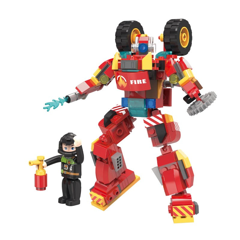 COGO 280PCS Creative Player Transformation Fire Fighting Series Building Blocks Toys