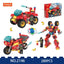 COGO 280PCS Creative Player Transformation Fire Fighting Series Building Blocks Toys