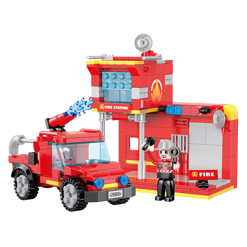 COGO 337PCS Creative Player Transformation Fire Fighting Series Building Blocks Toys