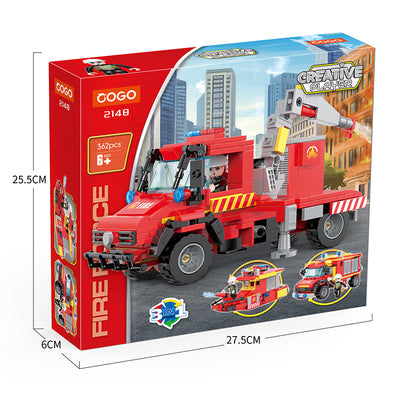 COGO 350PCS Creative Player Transformation Fire Fighting Series Building Blocks Toys