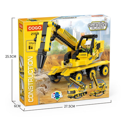 COGO 329PCS Creative Player Series Engineering Vehicle Building Blocks Toys