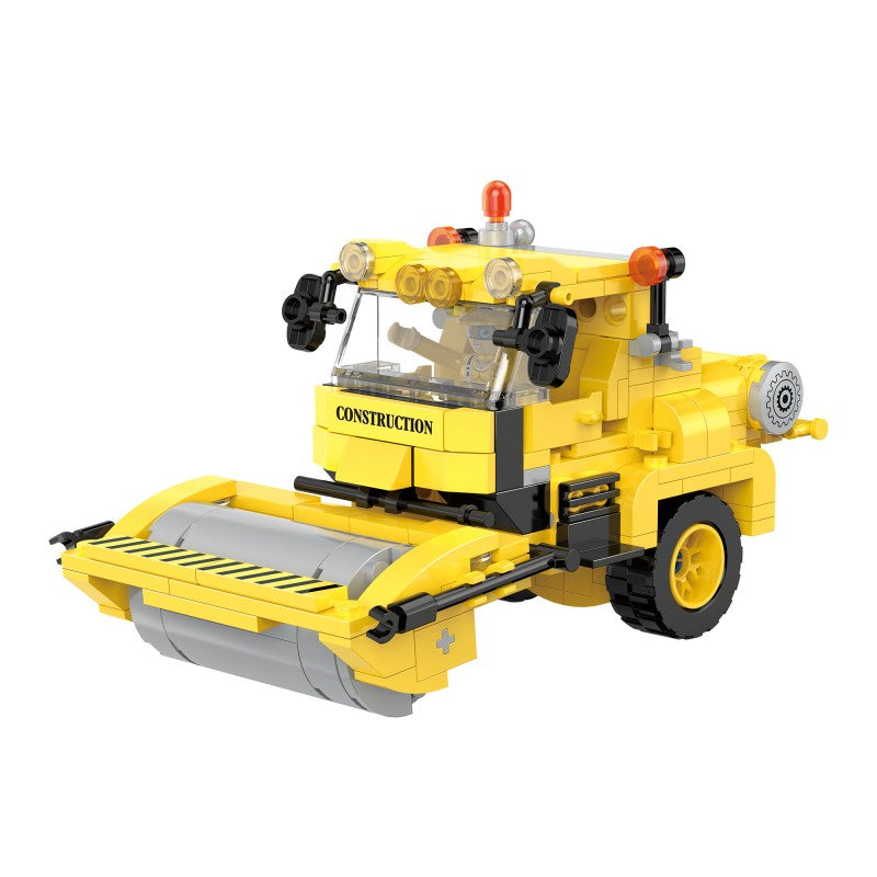 工程三变系列小颗粒积木-化粪池泵车&压路机&工程无人机指挥车/354PCS