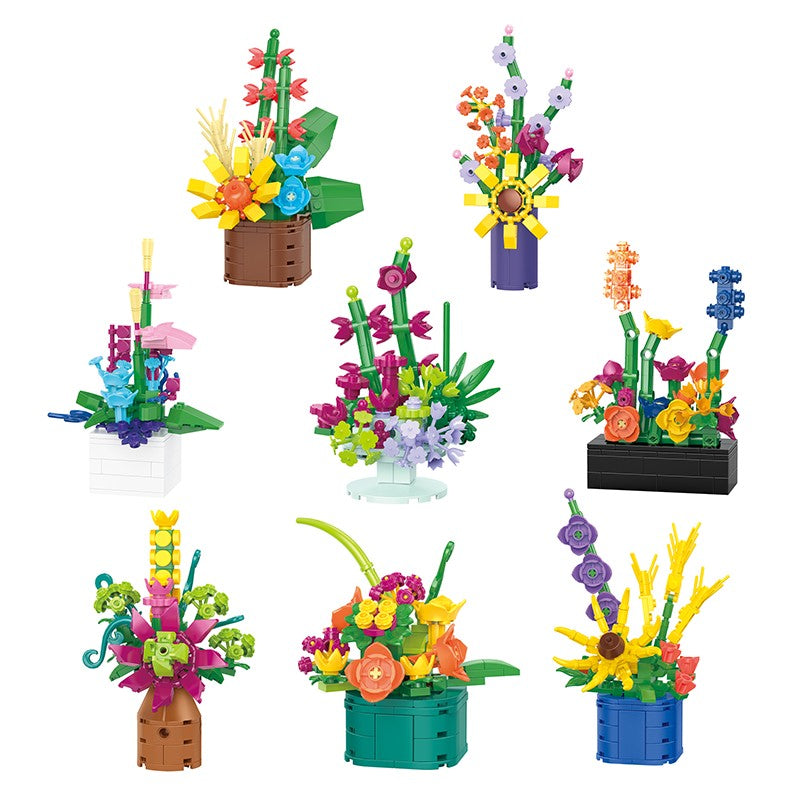 盆栽系列小颗粒积木-迷你插花盆栽/1054PCS