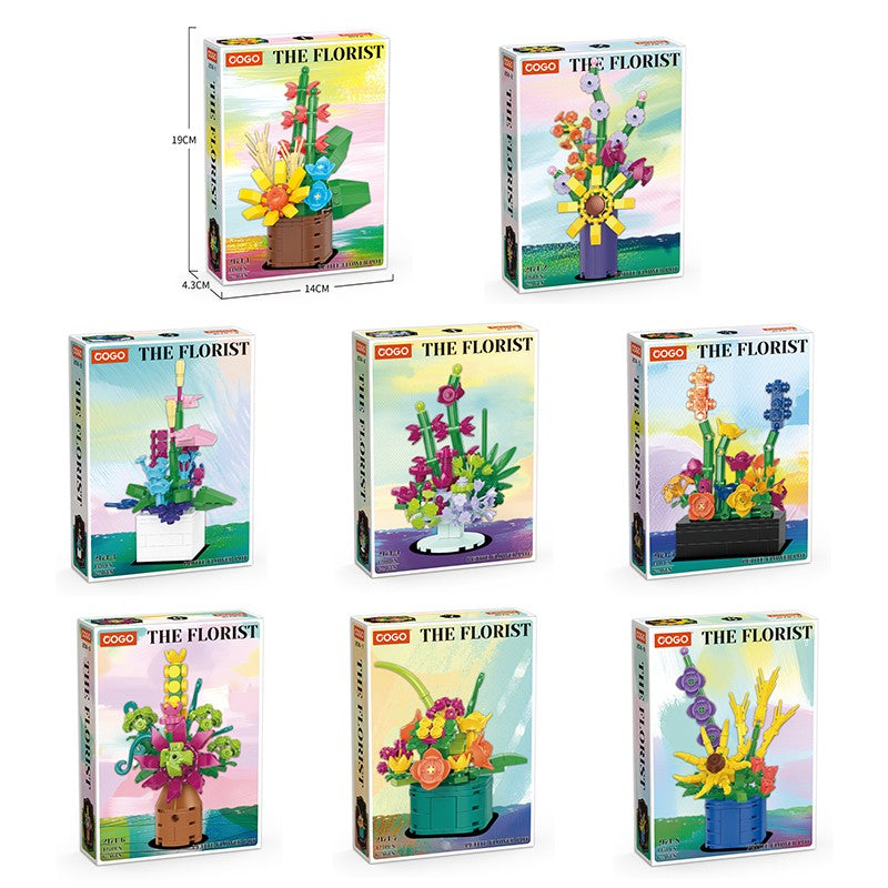 盆栽系列小颗粒积木-迷你插花盆栽/1054PCS