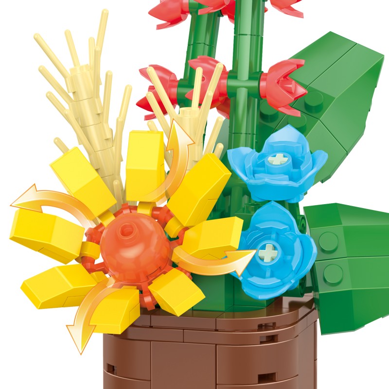 盆栽系列小颗粒积木-迷你插花盆栽/1054PCS