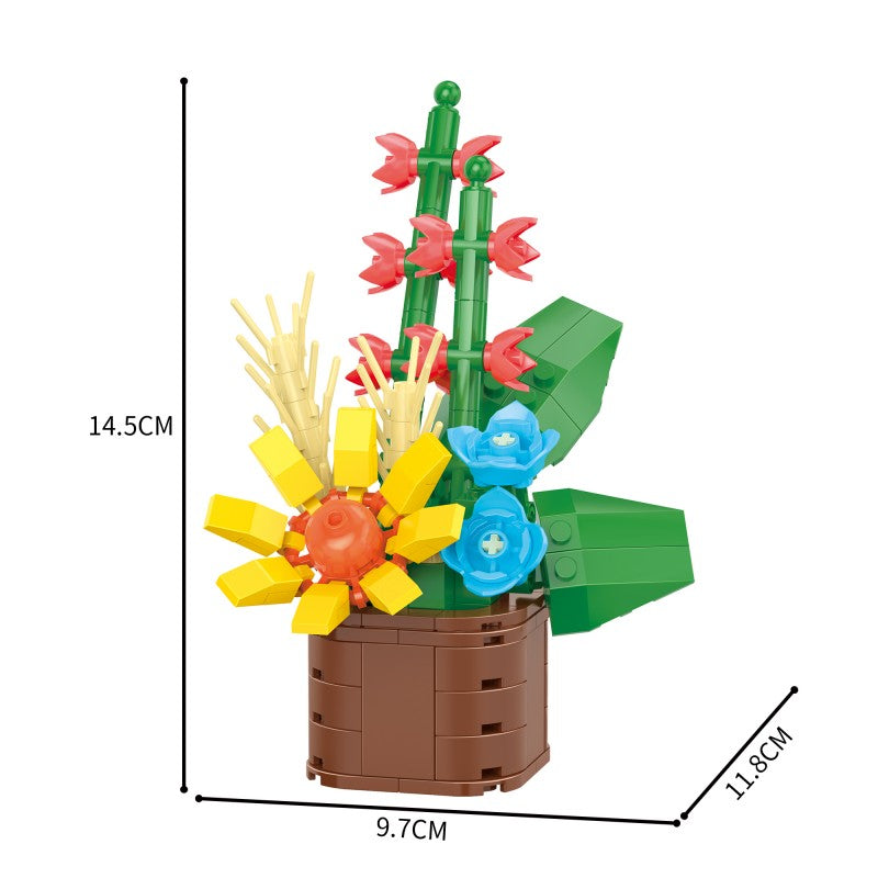 盆栽系列小颗粒积木-迷你插花盆栽/1054PCS