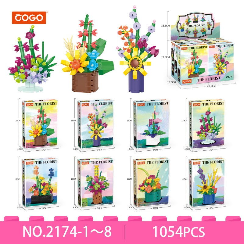 盆栽系列小颗粒积木-迷你插花盆栽/1054PCS