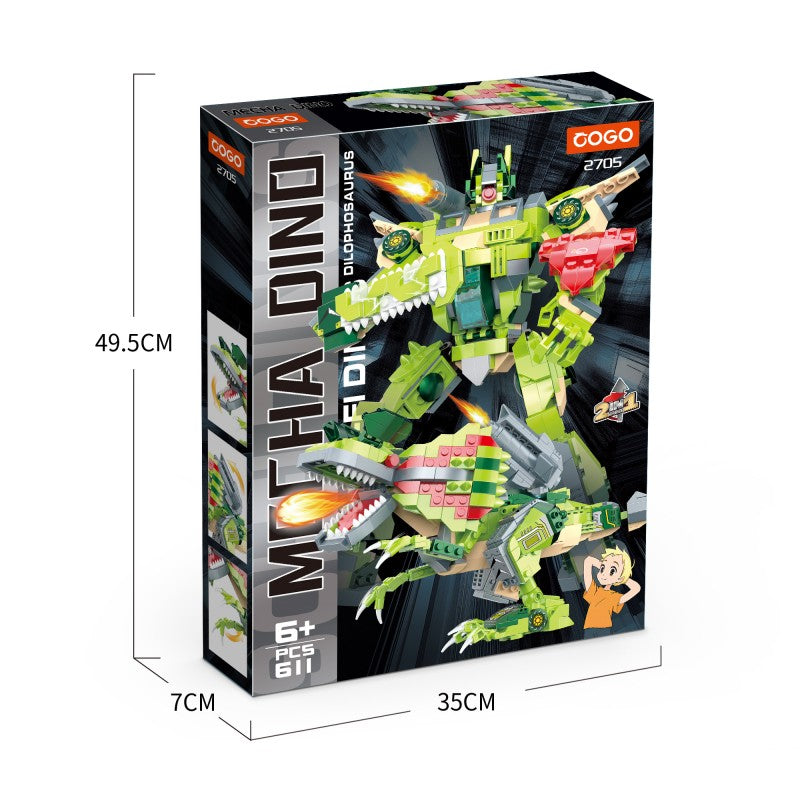 COGO 611PCS Mechanical Dinosaur Series Building Blocks Toys