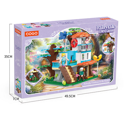COGO 600PCS Fairytale Dream Butterfly Tree Forest House Building Blocks Toys