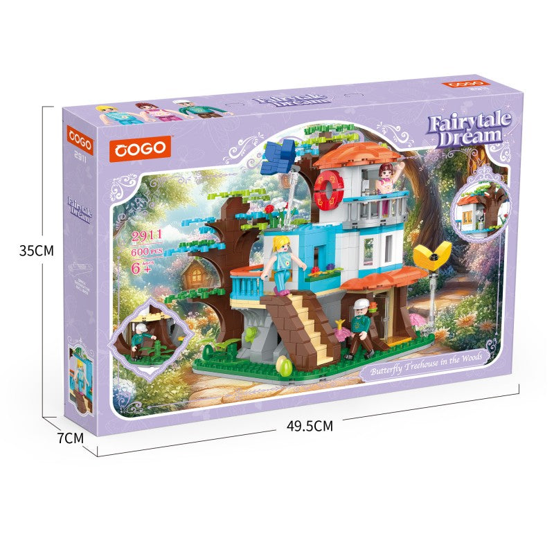 COGO 600PCS Fairytale Dream Butterfly Tree Forest House Building Blocks Toys