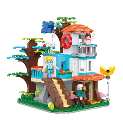 COGO 600PCS Fairytale Dream Butterfly Tree Forest House Building Blocks Toys