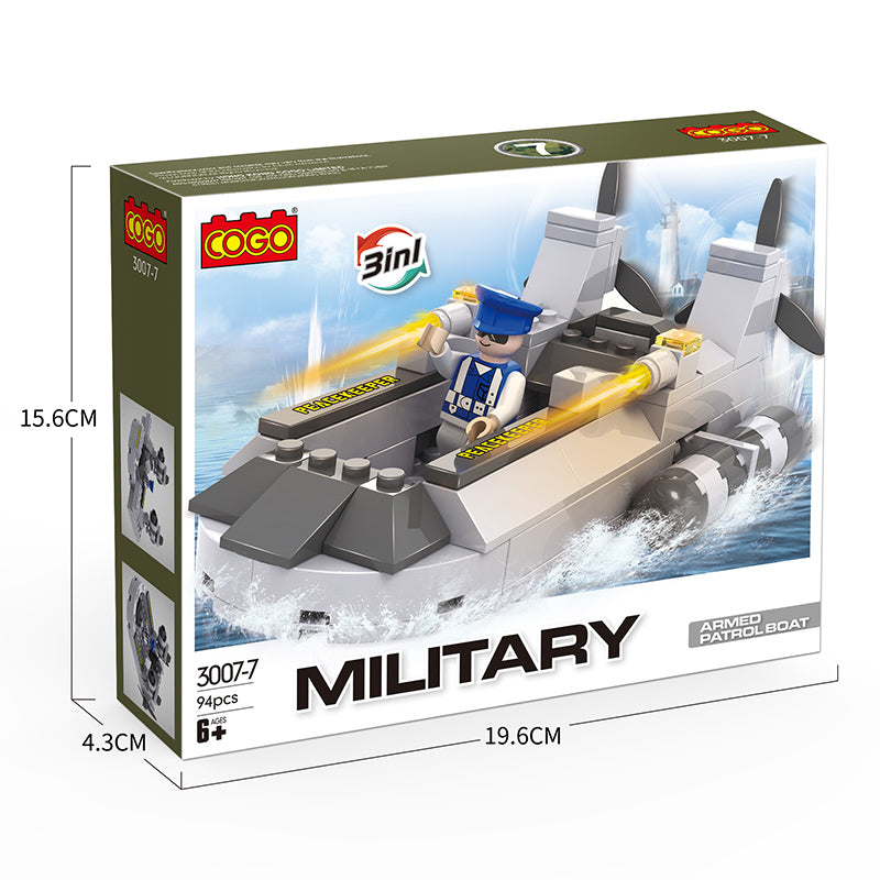 COGO Eight Military Ship Building Block Toys