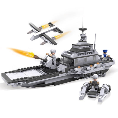 COGO Eight Military Ship Building Block Toys