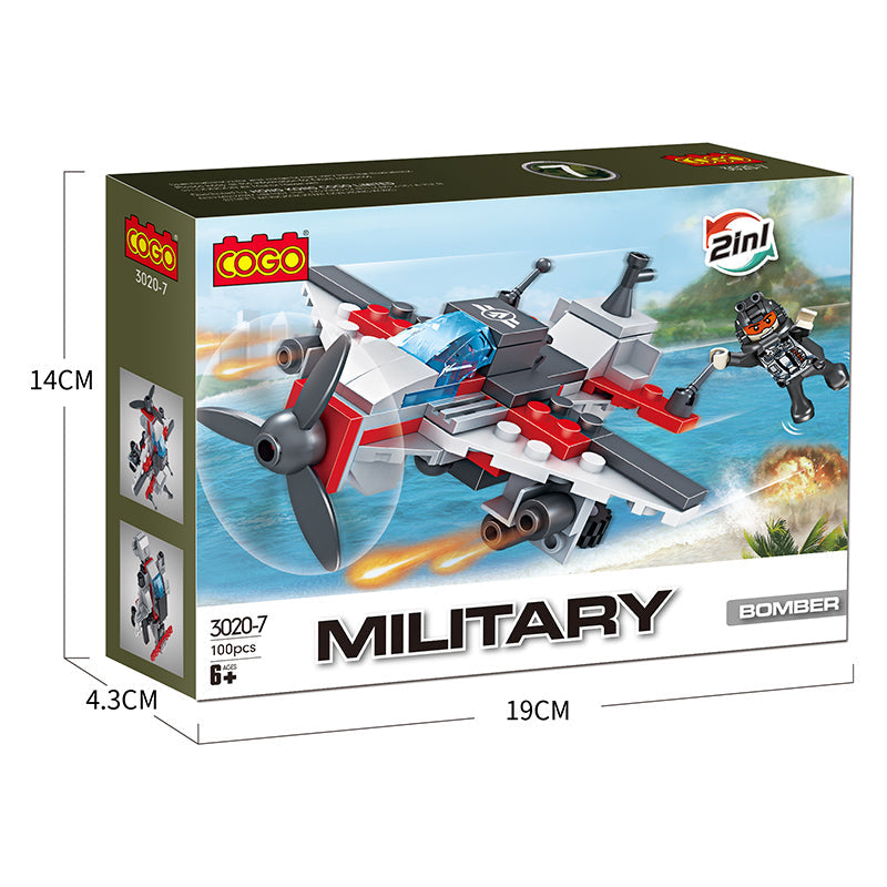 COGO Eight 2-In-1 Military Building Block Toys