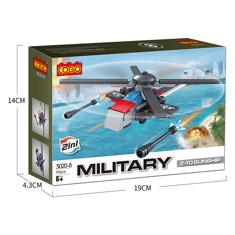 COGO Eight 2-In-1 Military Building Block Toys