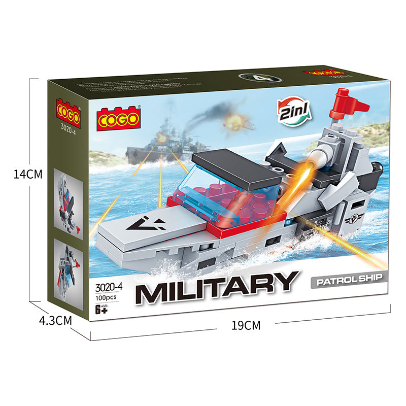 COGO Eight 2-In-1 Military Building Block Toys