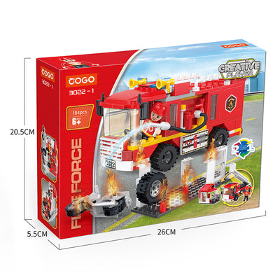 COGO 184PCS 2-in-1 Fire Truck Building Block Toy