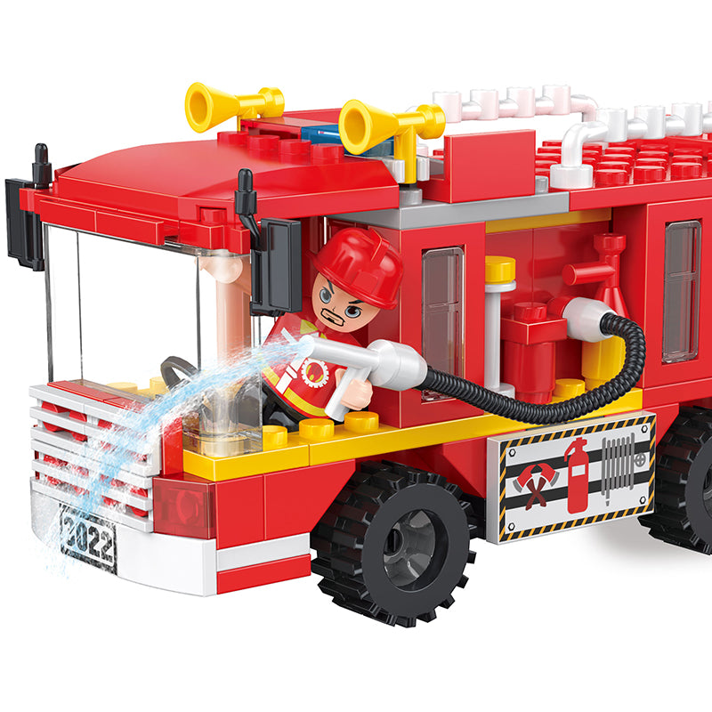 COGO 184PCS 2-in-1 Fire Truck Building Block Toy