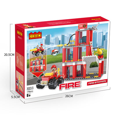 COGO 178PCS 2-In-1 Fire Building Building Block Toy