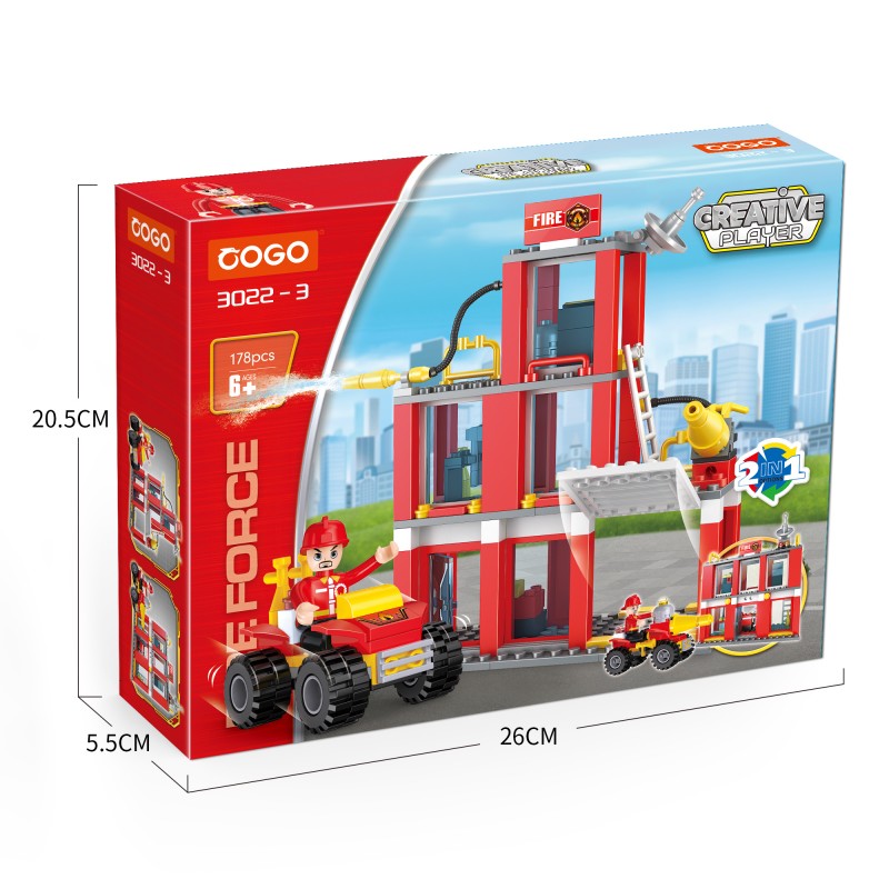 COGO 178PCS 2-In-1 Fire Building Building Block Toy