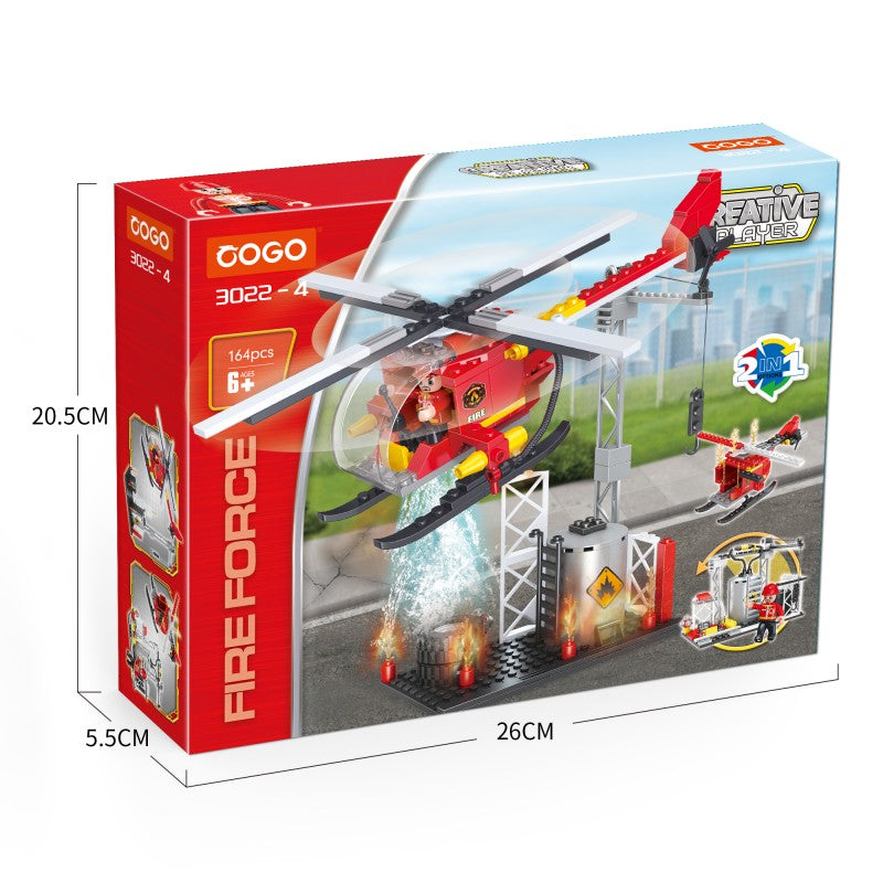 COGO 164PCS 2-In-1 Firefighting Airplane Building Block Toy