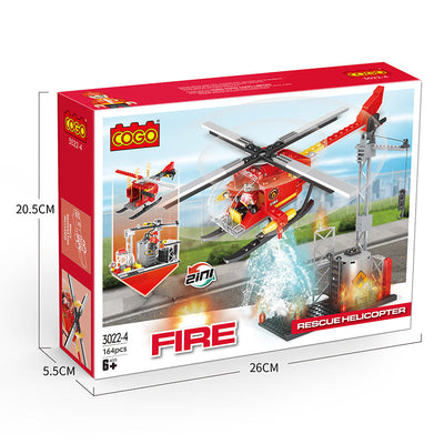 COGO 164PCS 2-In-1 Firefighting Airplane Building Block Toy