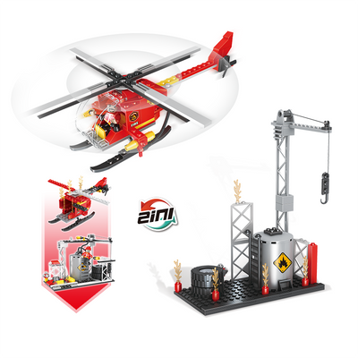 COGO 164PCS 2-In-1 Firefighting Airplane Building Block Toy