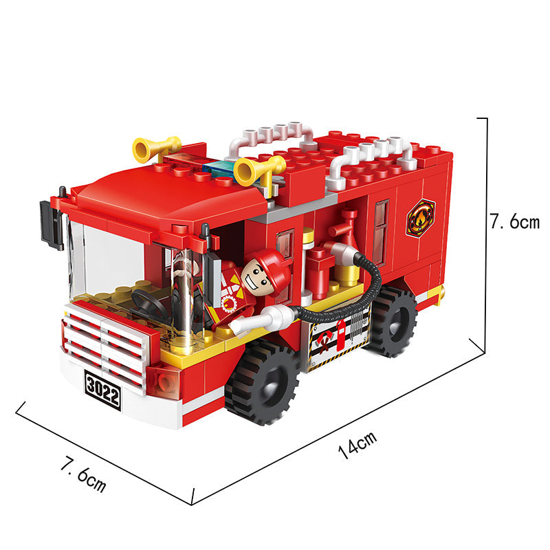 COGO 184PCS 2-in-1 Fire Truck Building Block Toy