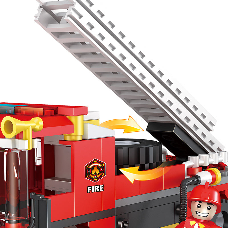 COGO 184PCS 2-in-1 Fire Truck Building Block Toy