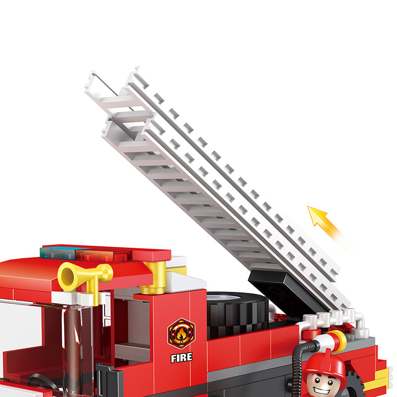 COGO 184PCS 2-in-1 Fire Truck Building Block Toy