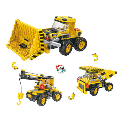 COGO 220PCS Creative And Versatile One-Change Three Engineering Vehicle Building Block Toys