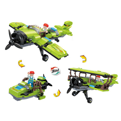 COGO 178PCS Creative And Changeable Tri-War Airplane Building Block Toy