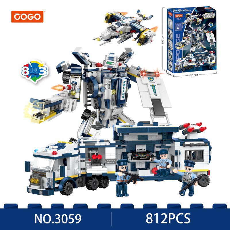 COGO 812PCS Eight-In-Three Changeable Chariot Building Block Toy