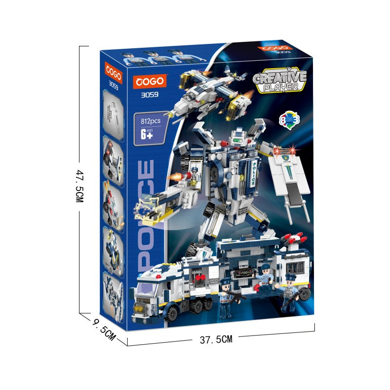 COGO 812PCS Eight-In-Three Changeable Chariot Building Block Toy