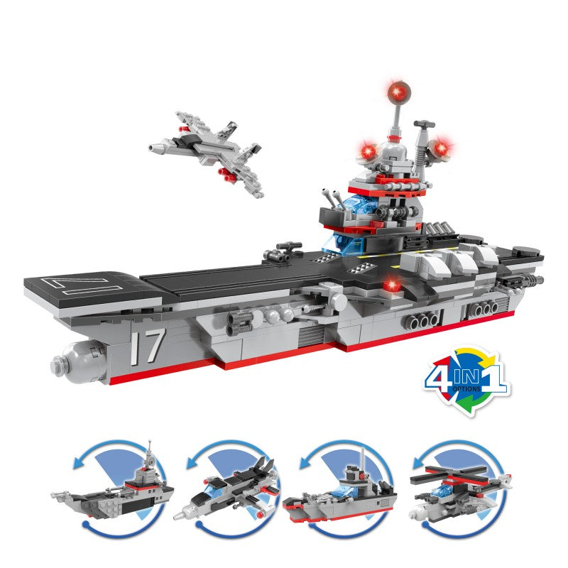 COGO 594PCS Four-In-One Warship Building Block Toy