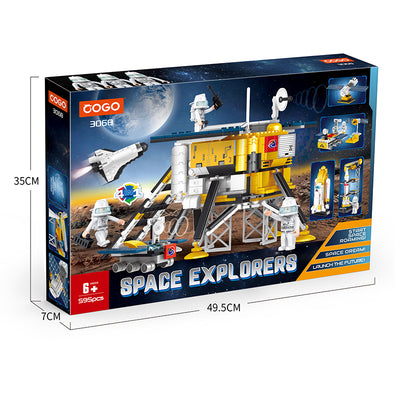 COGO 595PCS Four-In-One Aerospace Lunar Exploration Lander Building Block Toy