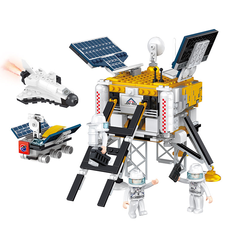 COGO 595PCS Four-In-One Aerospace Lunar Exploration Lander Building Block Toy