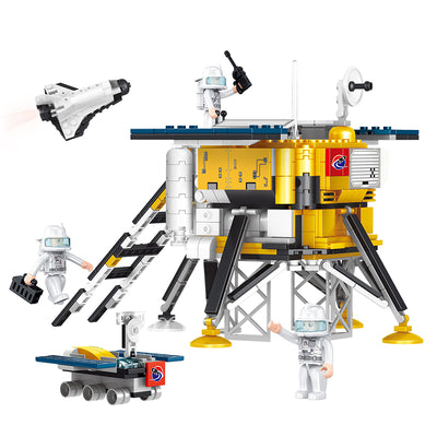 COGO 595PCS Four-In-One Aerospace Lunar Exploration Lander Building Block Toy